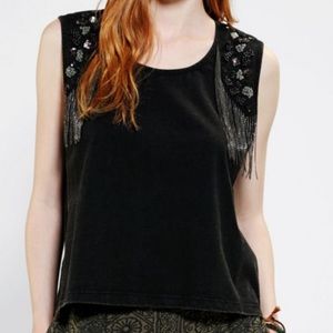 Urban Outfitters Fringe Muscle Tee